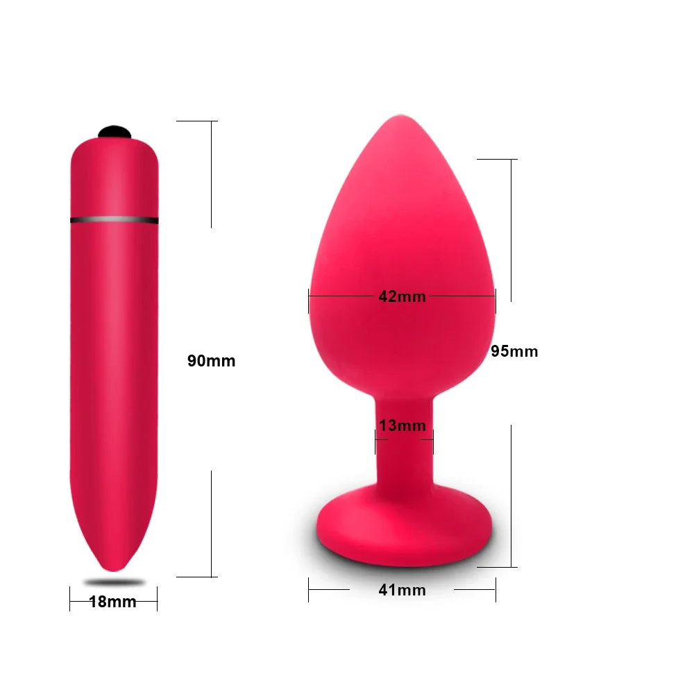 4pcs Soft Silicone Anal Plug Mini Erotic Bullet Vibrator Butt Plug Sex Toy for Men Women Gay Couples Anal Prostate Stimulator