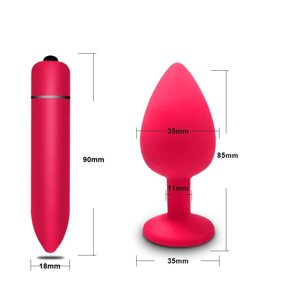 4pcs Soft Silicone Anal Plug Mini Erotic Bullet Vibrator Butt Plug Sex Toy for Men Women Gay Couples Anal Prostate Stimulator