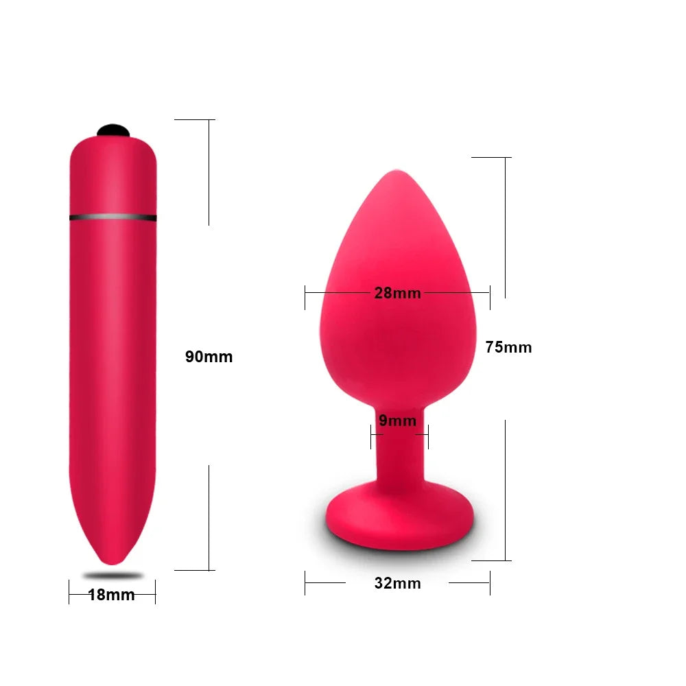 4pcs Soft Silicone Anal Plug Mini Erotic Bullet Vibrator Butt Plug Sex Toy for Men Women Gay Couples Anal Prostate Stimulator
