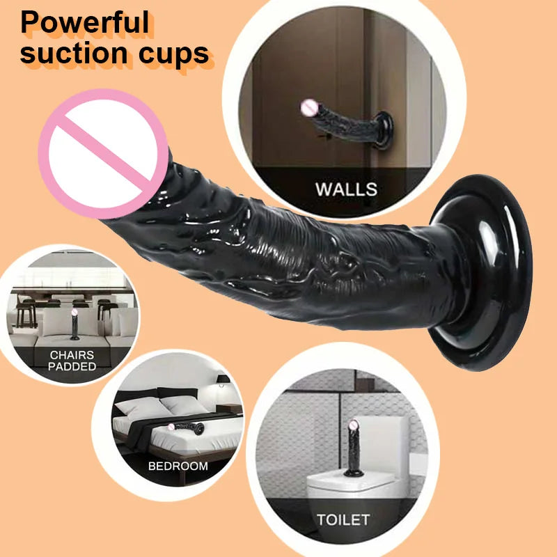 Cheap Women Erotic Anal 5 Colors Big Transparent Dildo Suction Cup Jelly Dick Sex Toys Soft Clitori Vaginal Masturbators Penis